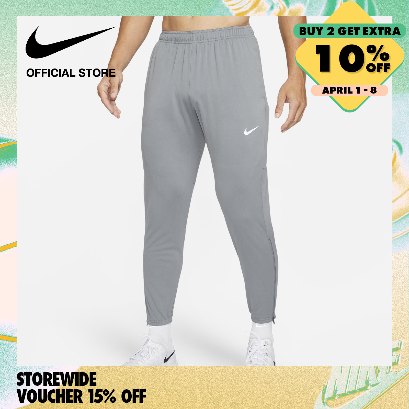 Nike Men's DriFit Challenger Knit Running Pants Smoke Grey Lazada PH