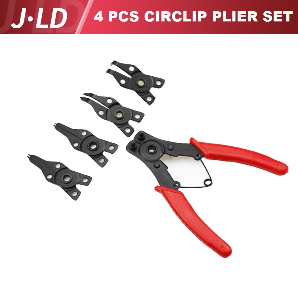 4 in 1 Multifunctional Snap Ring Pliers Set with 3PCS Interchangeable
