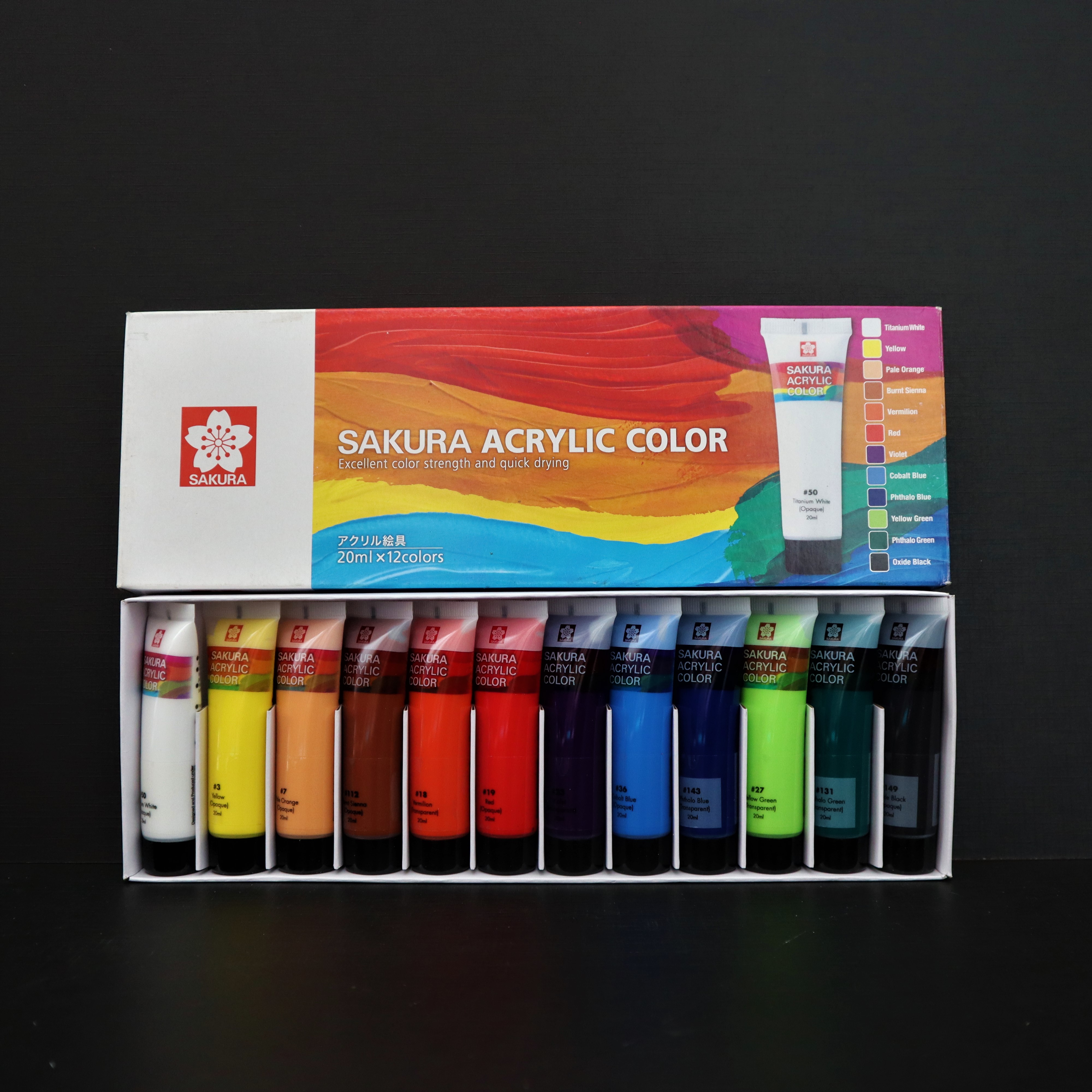 Sakura Acrylic Color Set 20ml x12colors | Lazada PH