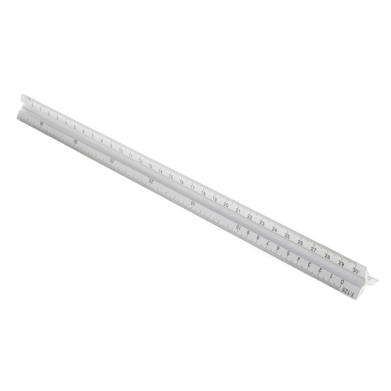 30cm Triangular Scale Ruler Aluminium Metal Triangle Scale Architect