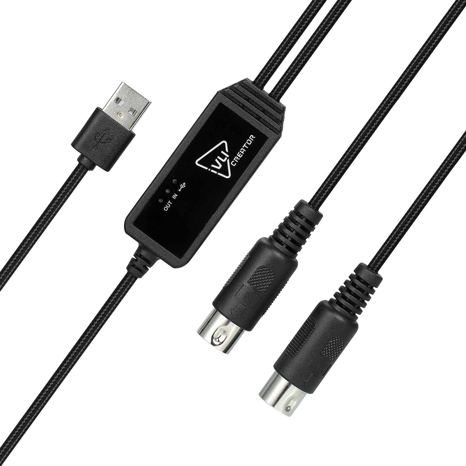 IVU CREATOR Universal MIDI Cable 5 Pin MIDI to USB Cable Converter Adapter Compatible with Various OS