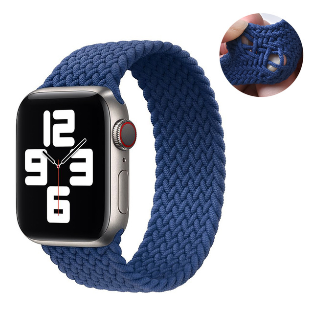 Dây đeo đồng hồ Solo Loop Nylon bện cho Apple Watch 7 41mm 45mm dây đeo cho apple watch Series 6 SE 5 4 3 2 1 Vòng đeo tay