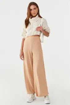 wide leg fleece sweatpants