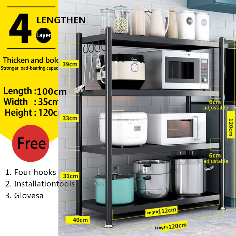 2 /4 layers Plus size kitchen rack organizer shelf kitchen accessories ...