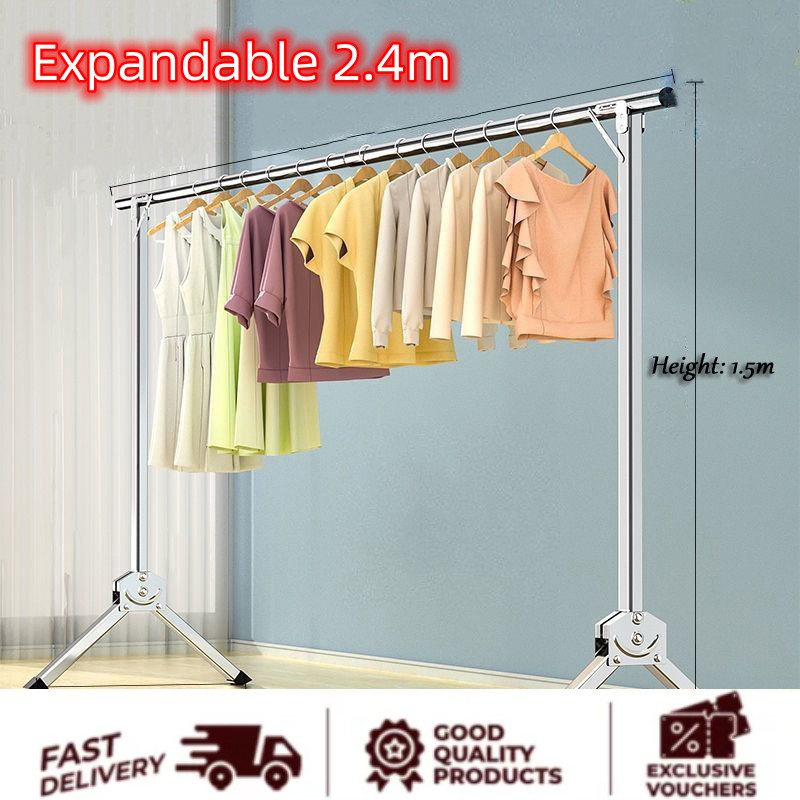Indoor and outdoor stainless steel foldable floor drying rack