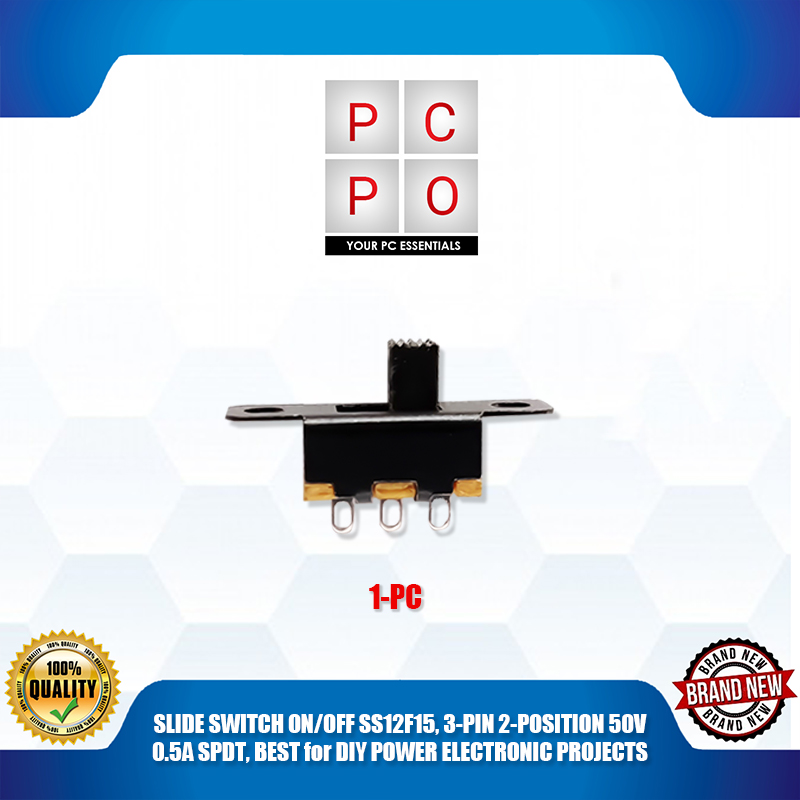 SLIDE SWITCH ON/OFF SS12F15, 3-PIN 2-POSITION 50V 0.5A SPDT, BEST for ...