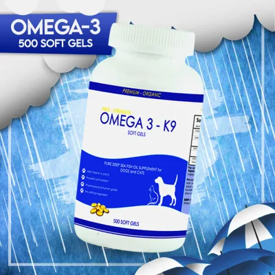 Pure Deep Sea Fish Oil Omega 3 Supplement for Dogs and Cats 500 soft gels, boosts immune system