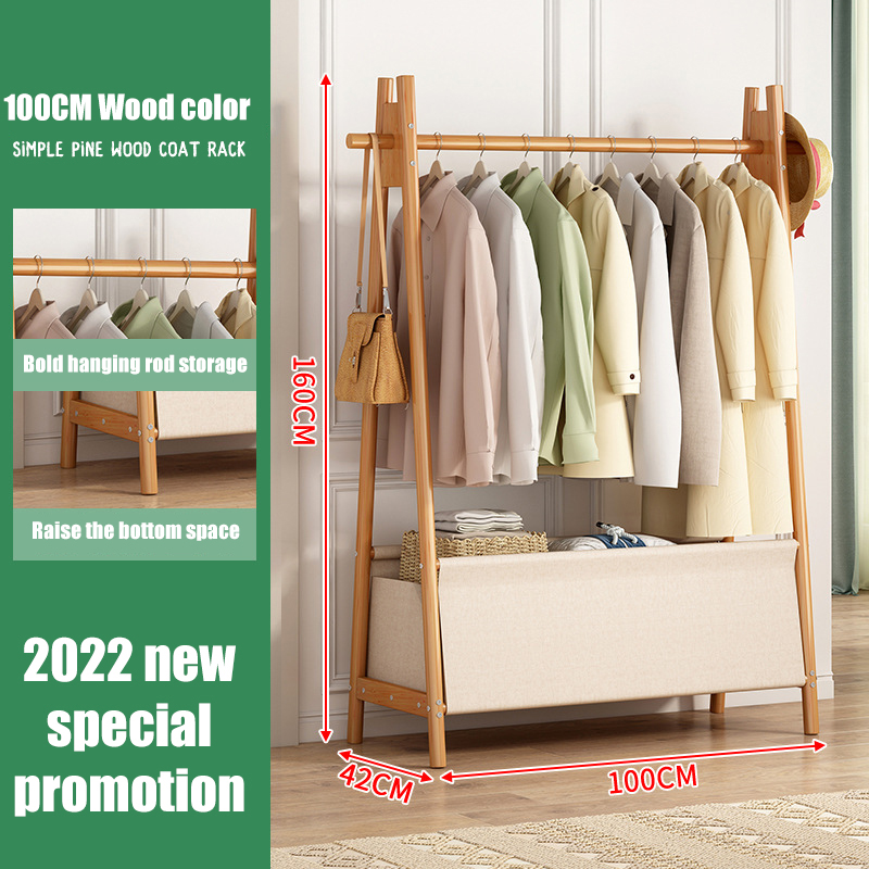 Coat Rack floor hanger Stand Clothes Rack Clothes Storage Wooden coat