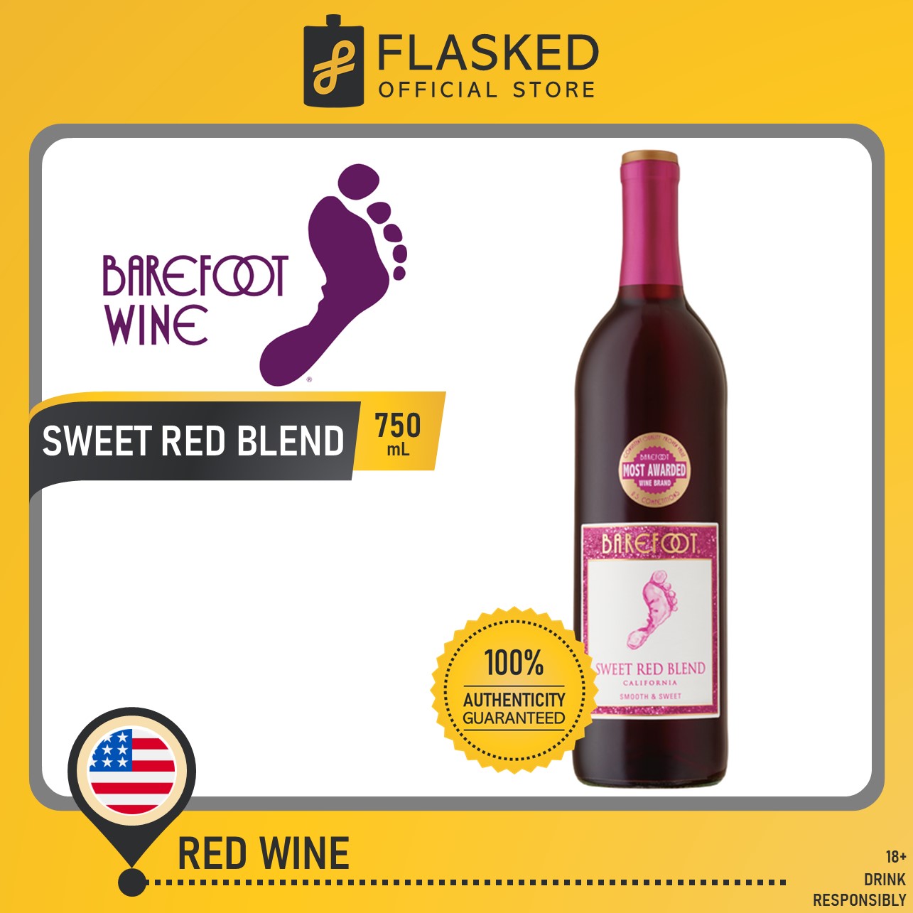 Barefoot Sweet Red Red Wine 750mL | Lazada PH