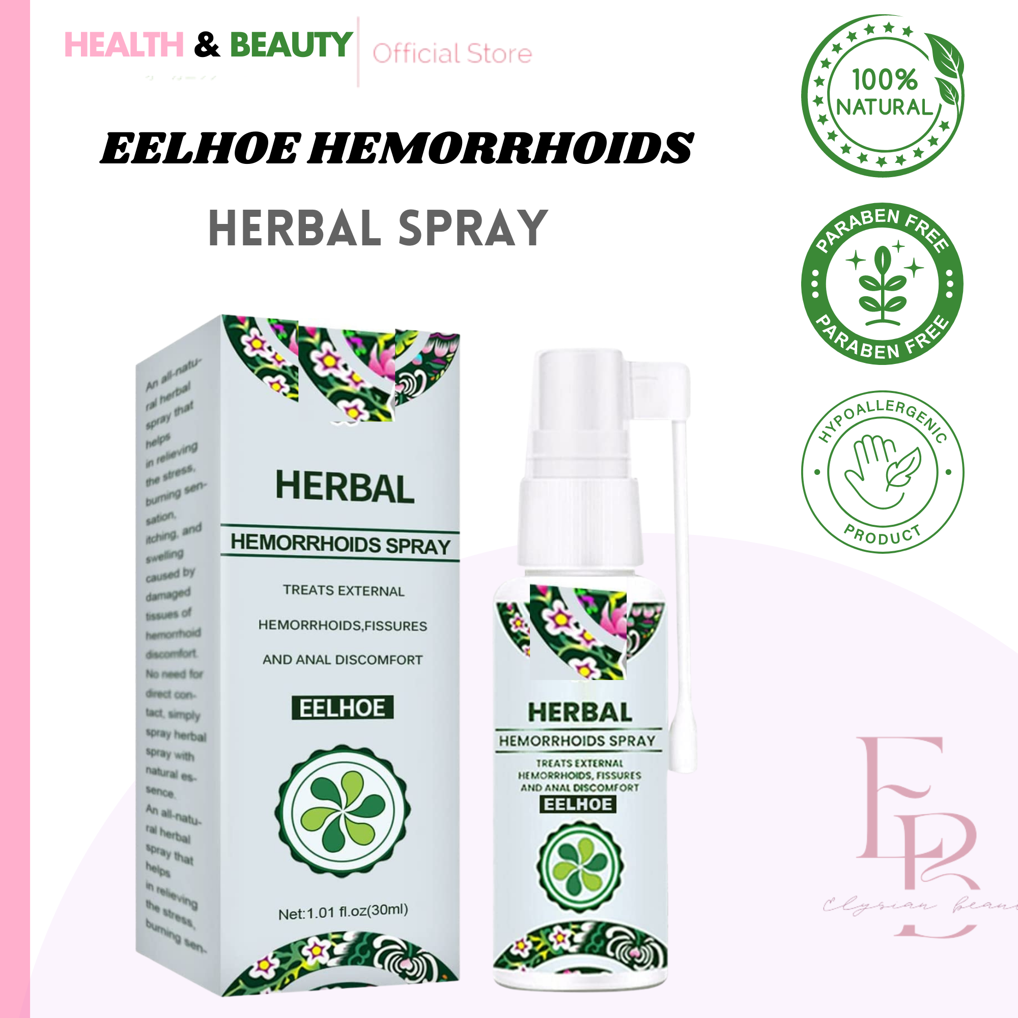 Natural Herbal Hemorrhoids Spray Natural Herbal Hemorrhoids Spray 30ml ...