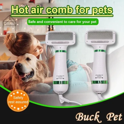 ♥BUCK PET♥ Pet Dog cat Hair Dryer Portable 2-in-1 Electric Comb Brush Pet Grooming Blower Low Noise Dog Fur Blower Pet Supplies 2 in 1 Pet Hair Dryer Blower s with Slicker Brush Best Fit for dogs Short Haired blower hair dryer for dog