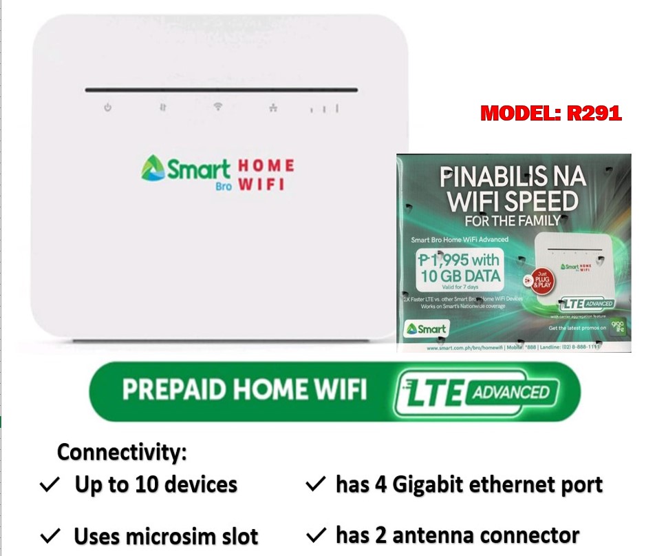 Smart Bro Home PREPAID WiFi LTE Advanced BOOSTEVEN- R291 | Lazada PH