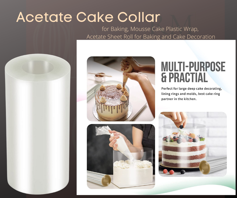 Mousse Cake Collar for Chocolate Mousse Baking Cake Decorating Cake Collars 12cm x 10m Transparent Acetate Roll Vindar Clear Acetate Strips 