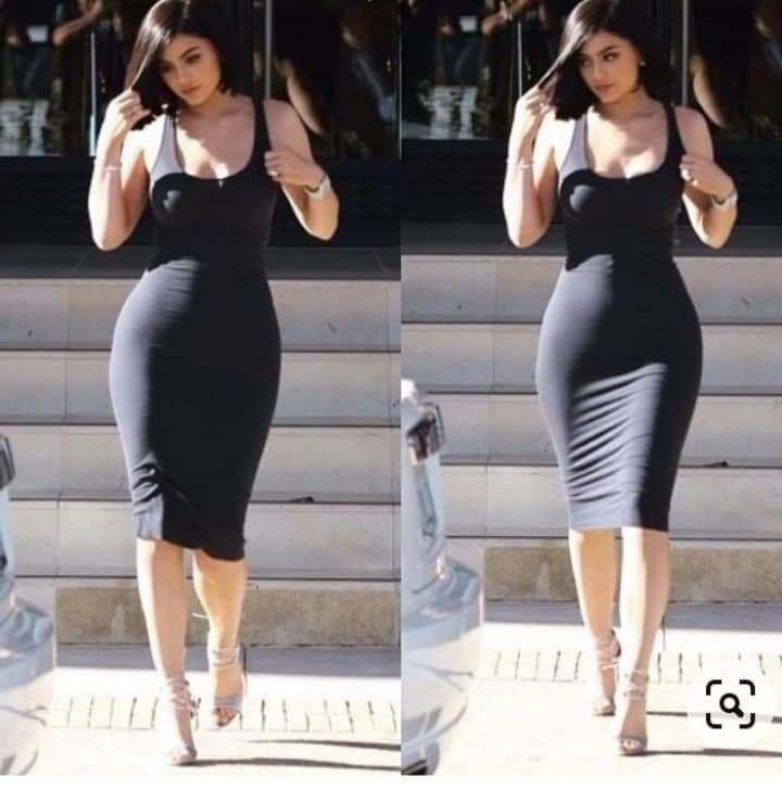 PLUS SIZE BODYCON CASUAL DRESS BELOW THE KNEE KOREAN FASHION