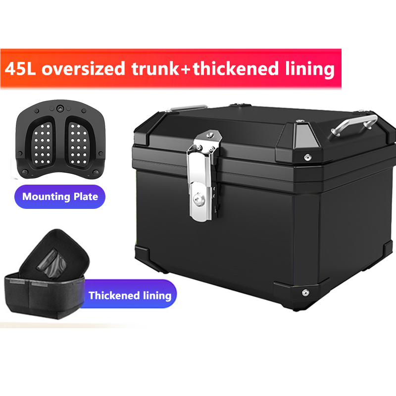 Aluminum Top Box 45 Liter Motorcycle Aluminum Trunk Box Universal