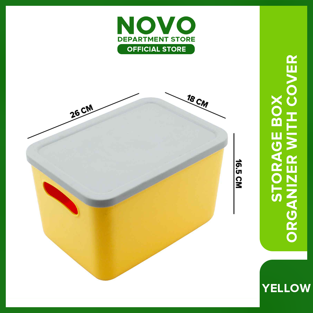 Novo Plastic Storage Multi Purpose Organizer Box with Cover 26cm x 18cm