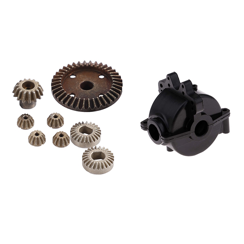 2 Set RC Car Part: 1 Set for A949 A959- Upgrade Metal Differential Gear & 1 Set Safety Box Shell Differential Gear Box