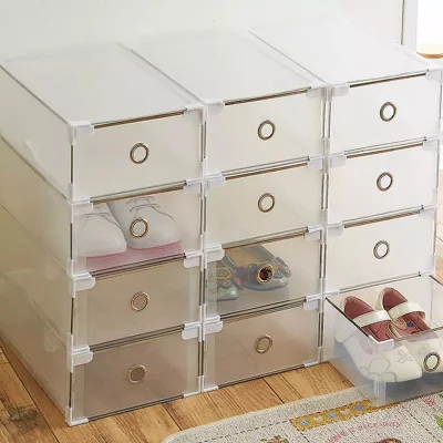 【One Cat Shop】1Pc Stackable Shoe Box Storage Organizer Shoebox Storage Box