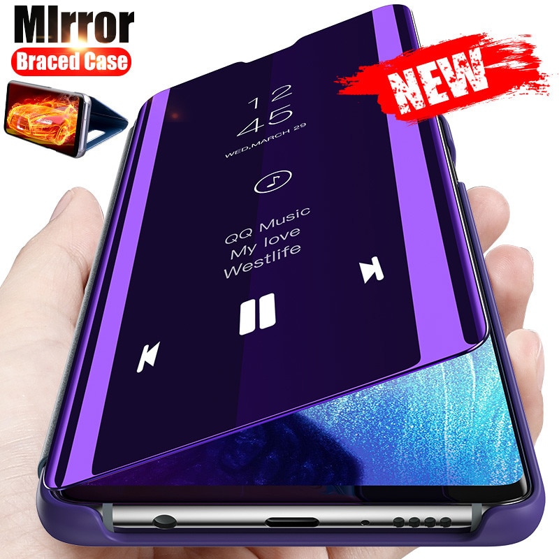 Luxury smart mirror flip case for xiaomi redmi note 11 10 9 9s poco x3 nfc 8 8t 10s 11t pro max 9a 9c mi 9t lite 5g cover coque