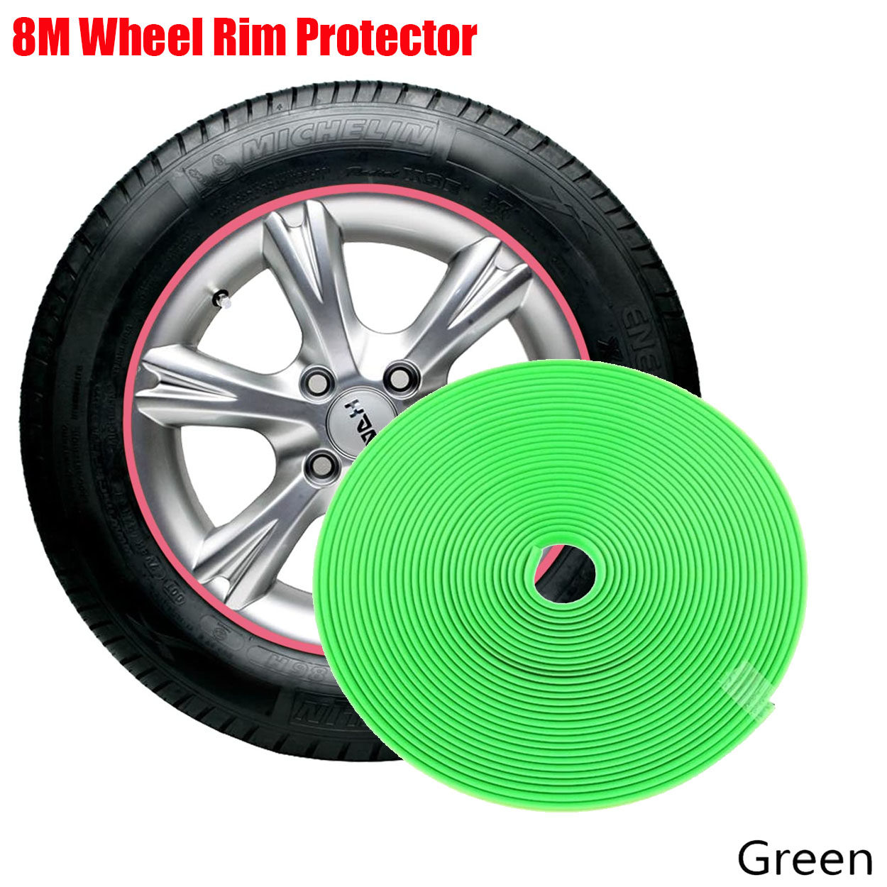 8M/Roll Car Vehicle Color Wheel Rims Protectors Decor Strip Tire Guard Line Rubber Moulding Trim