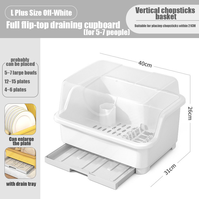 Dish rack with drainer Kitchen storage box dish Rack with Cover Dust