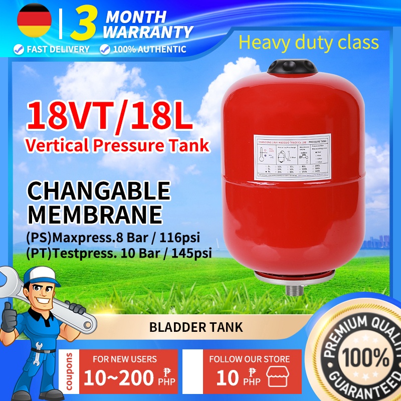 【Germany】18VT LITER Vertical Class Bladder Tank Diaphragm Thread Size