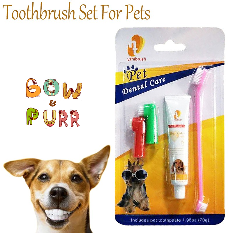 Pet Toothpaste Set Pet Tooth Brush with Toothpaste Set Dog Toothpaste