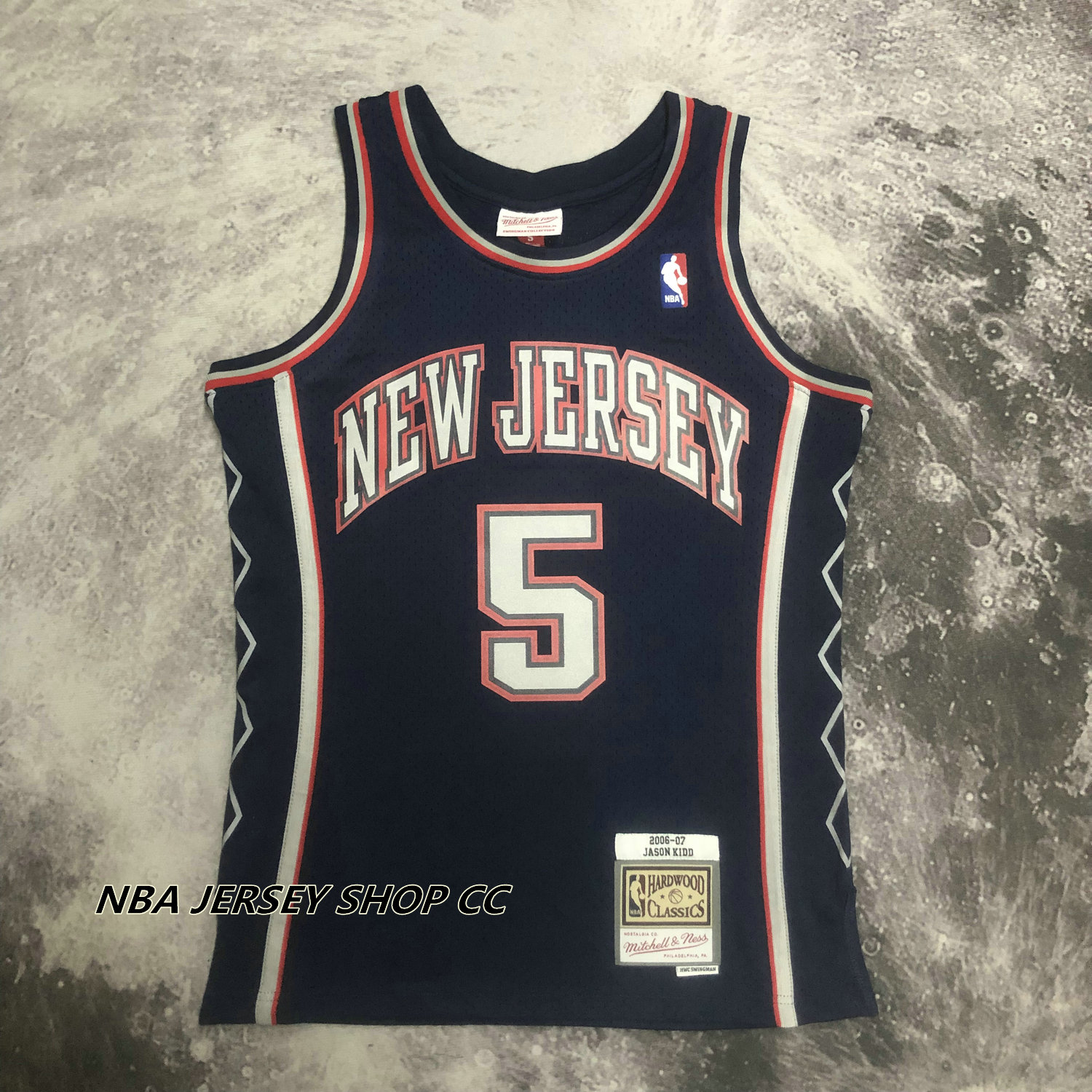 Jason Kidd New Jersey Nets Mitchell & Ness Hardwood Classics Swingman Jersey  - Navy