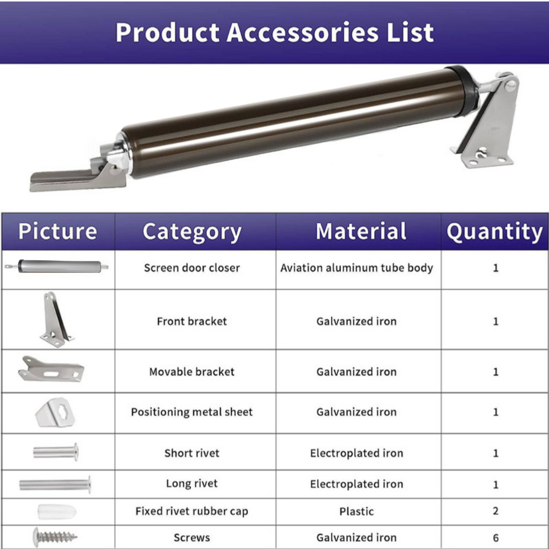 Pneumatic Hydraulic Screen Door Closer BROWN Lazada PH