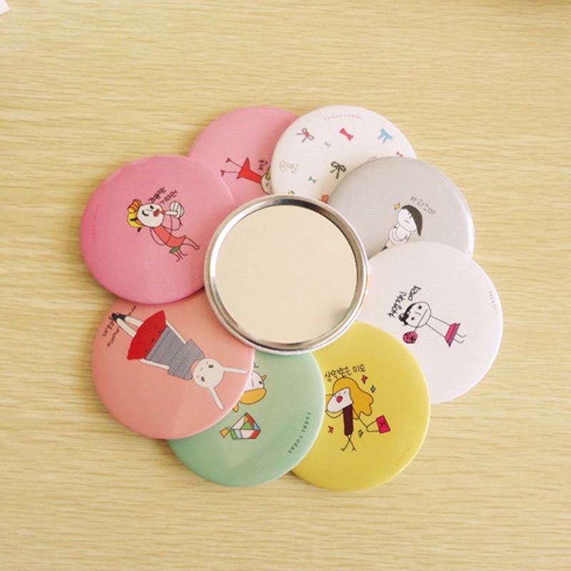 Mini Pocket Mirror Round Mirror Random Design Vanity Mirror Make Up
