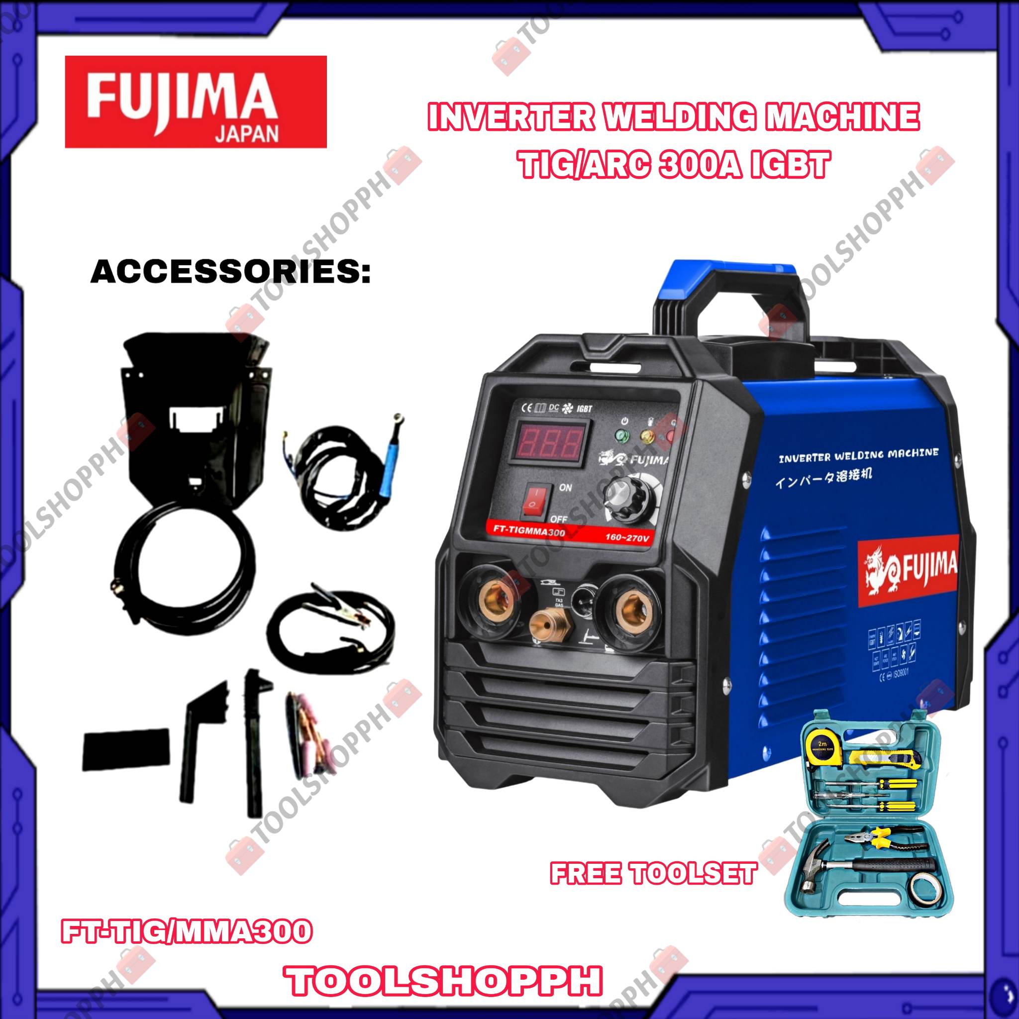 FUJIMA Inverter TIG/ARC Welding Machine 300A FTTIG/MMA300 w/ FREE