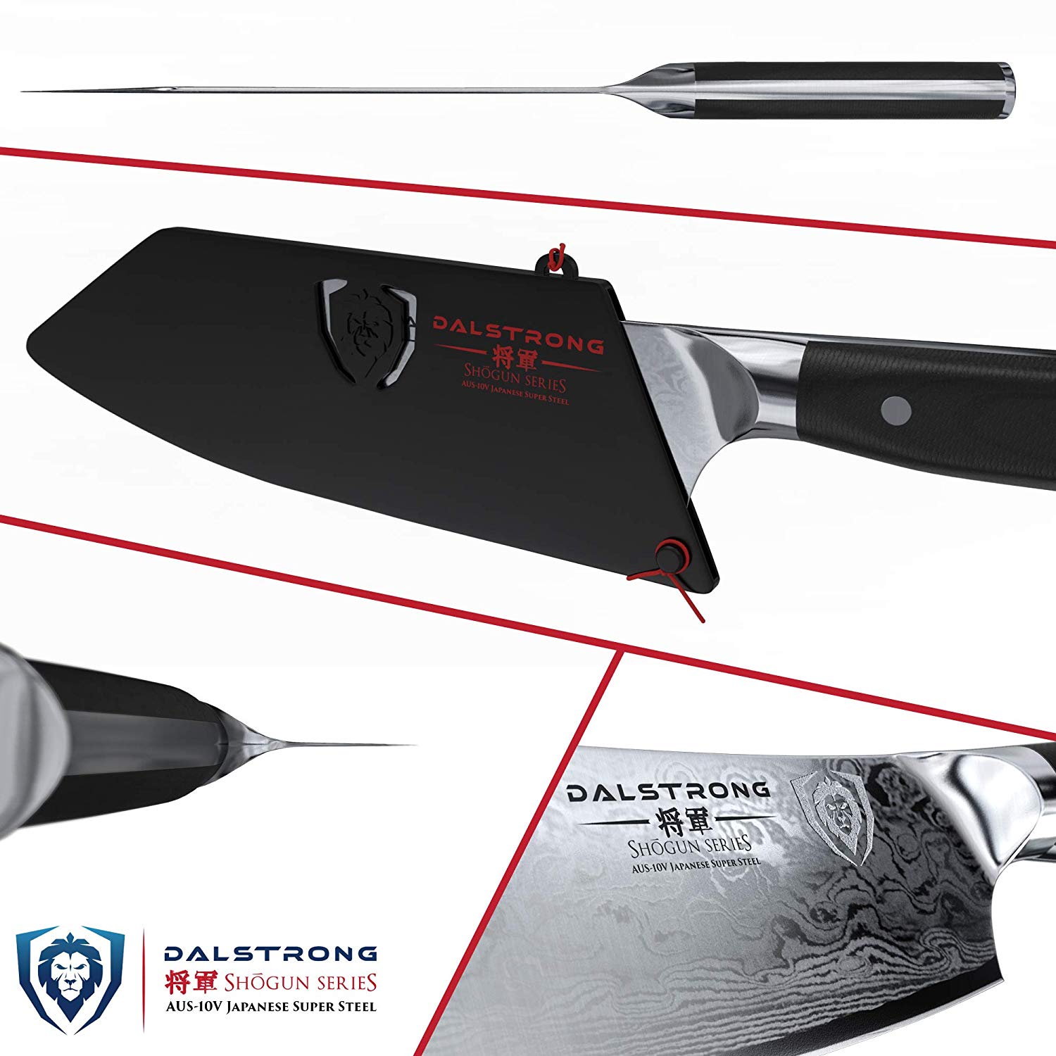 Dalstrong - 8 Chef's KnifeThe Crixus - Shogun Series - Chef & Cleaver Hybrid - Japanese AUS-10V Super Steel - Meat Knife - w/Sheath