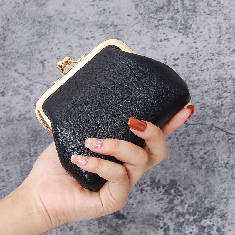 Leather Coin Purse，New Retro Coin Purse Women's Mini Short Small Wallet  Change Pouch with Clasp Vintage Wallets Small Money Bag for Men Women  Money - Main Image