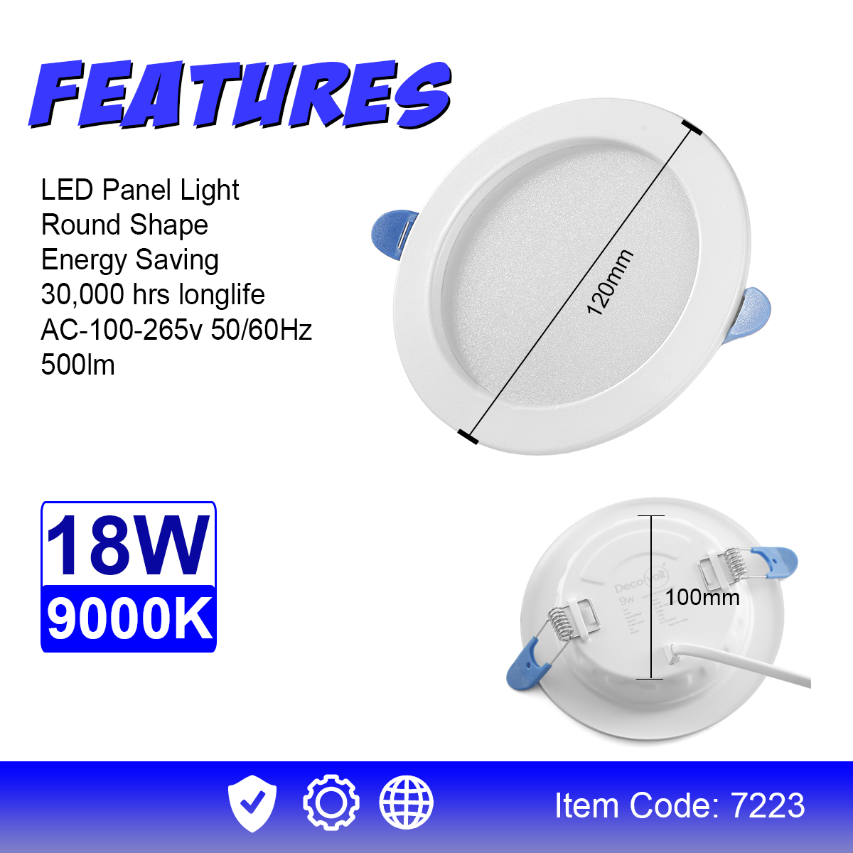 Decovolt 9000k LED Downlight Recessed Pin Lights Panel Ceiling Lights ...