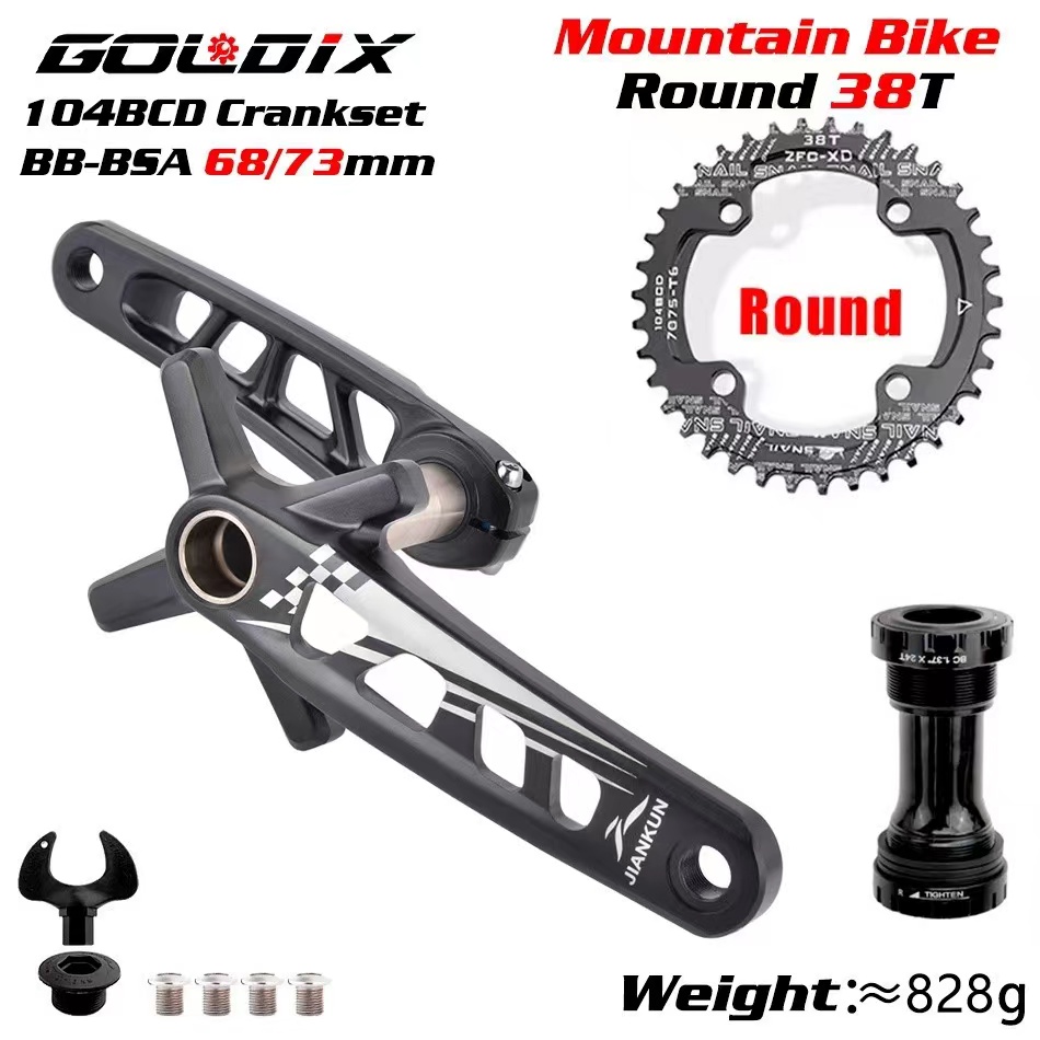 Jiankun Hollow Bicycle Crank 104 BCD CNC Untralight Crankset MTB/Road ...