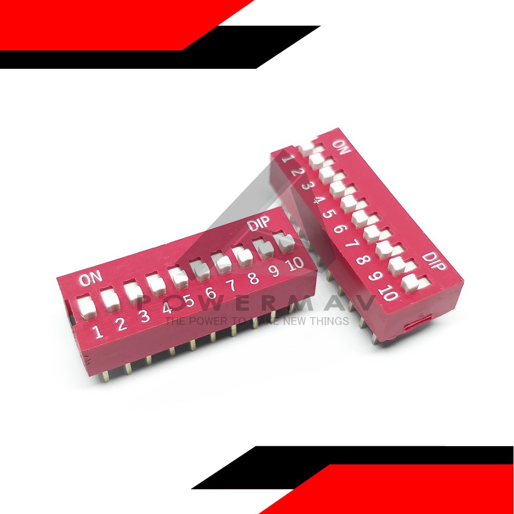 2pcs 10 way dip switch 10 position slide red micro small switch 2.54mm ...