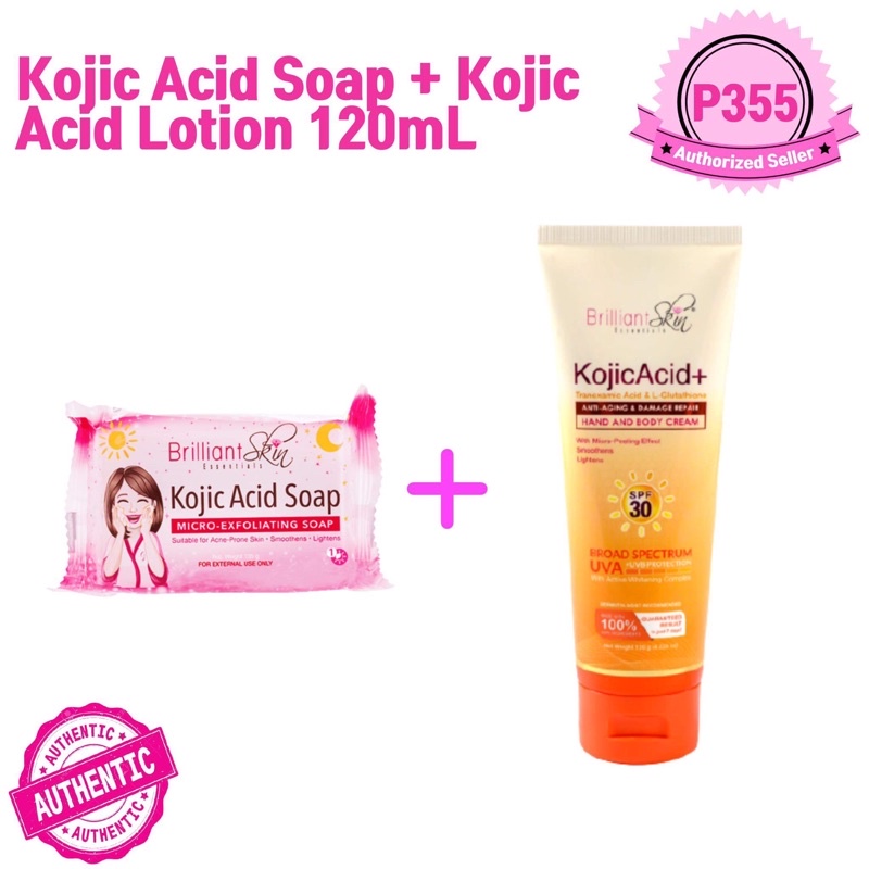 Brilliant Kojic Acid Soap + Kojic Acid Lotion 120ml WITH FREEBIE