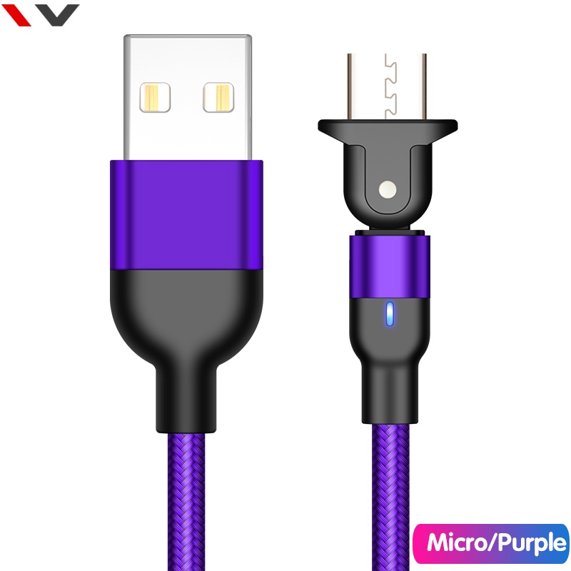 AKZ Cable Fast Charger 180° Rotation for Android / Type C / IPhone Data