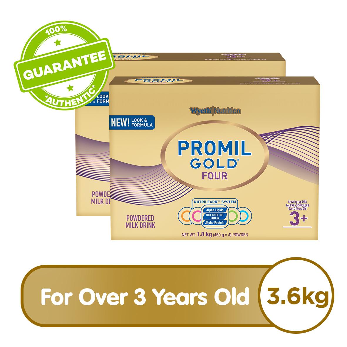 Wyeth PROMIL GOLD® FOUR for Children Over 3 Years Old, Powdered Milk Drink, 3.6kg (1.8kg x 2)