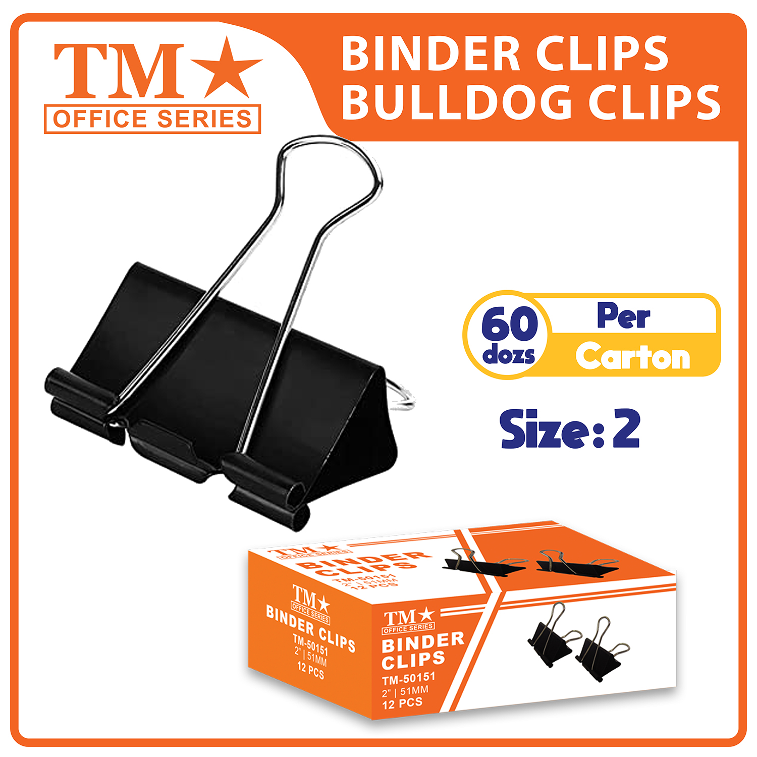 TM Binder Clips 2 Inches x 60 dozens Lazada PH