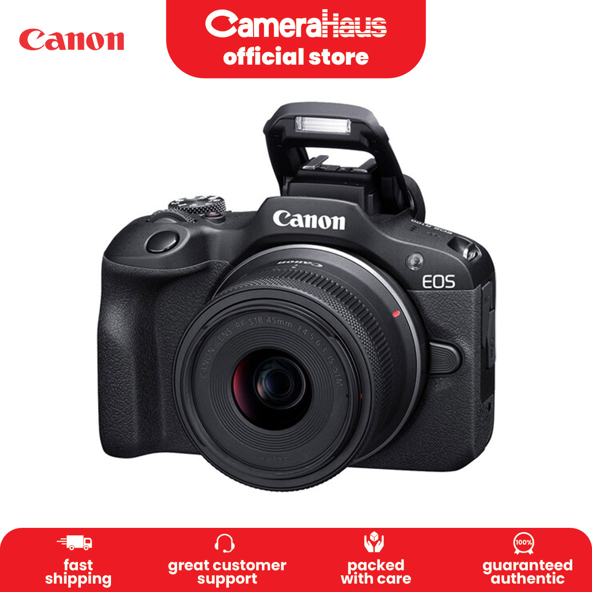 Canon EOS R100 Mirrorless Camera with 18-45mm Lens