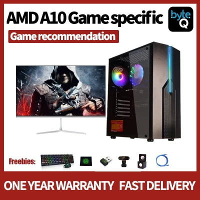 Desktop Computer Set for Gaming PC Full Set Quad core A10 Up To 3.4GHZ built-in AMD R6 GPU with 8G 16G 32G Memory 60G 120G 240G 480G SSD 320G 500G 1TB HDD with 19inch Monitor LOL PUBG GTA 5 gaming Desktop computer full set