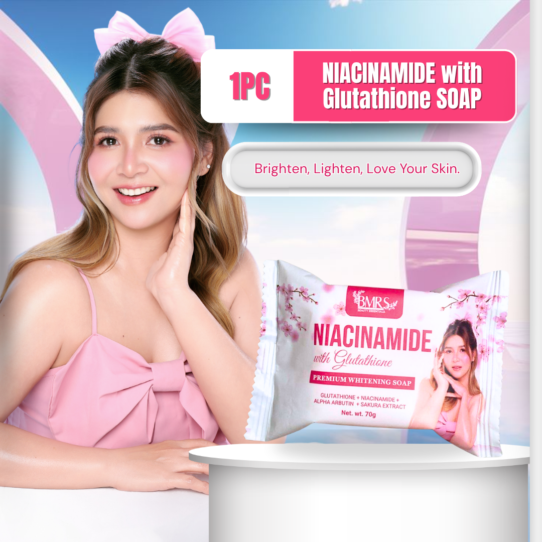 niacinamide glutathione soap bmrs with BMRS This hypoallergenic formula gently washes away impurities while a powerhouse duo of Glutathione (1 ORIGINAL BMRS Niacinamide with Glutathione