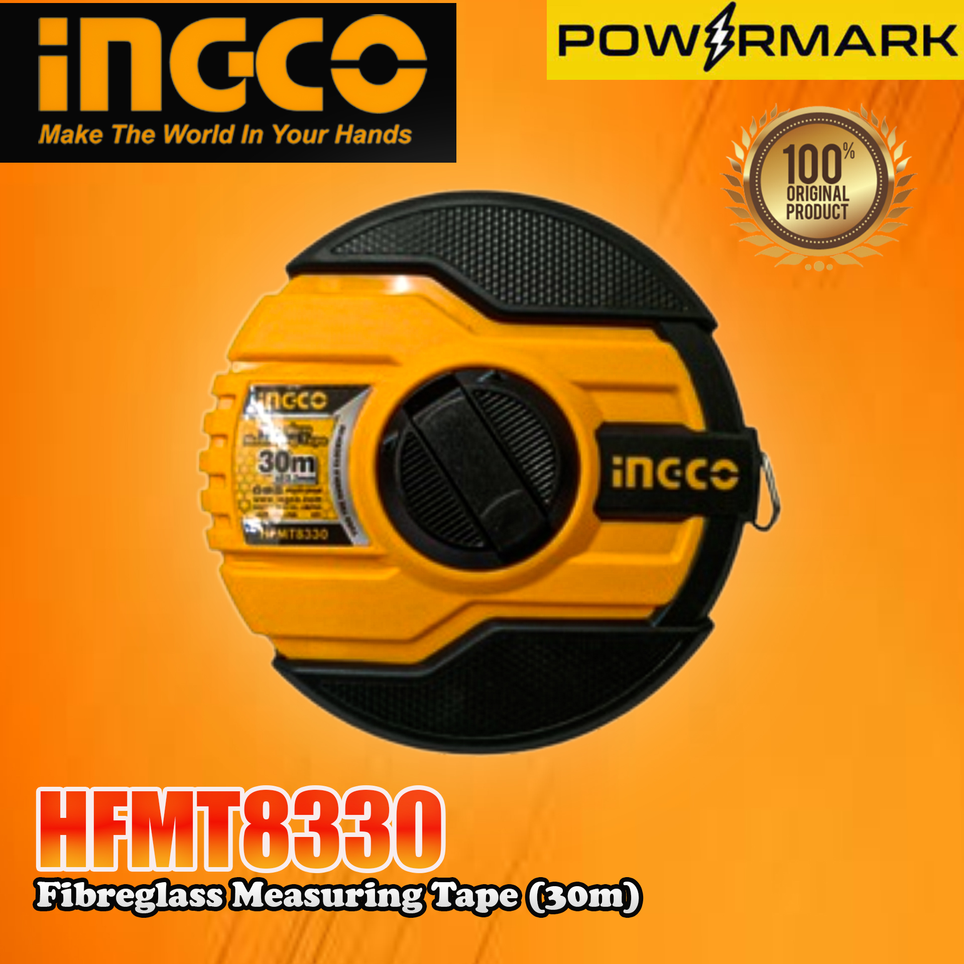 INGCO HFMT8330 Fibreglass Measuring Tape (30m) [POWERMARK IHT] Lazada PH