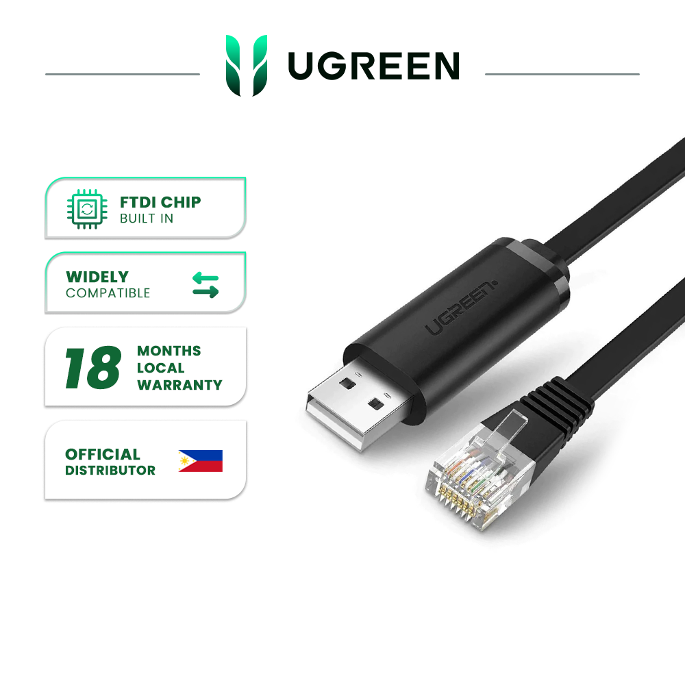 UGREEN USB Console Cable USB 2.0 to RJ45 with RS232 FTDI Chip Console