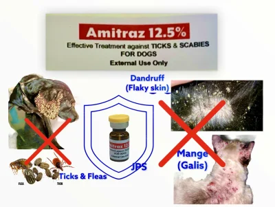 AMITRAZ LIQUID 12.5% FOR MANGE,TICKS AND FLEAS 1ml (DIP)