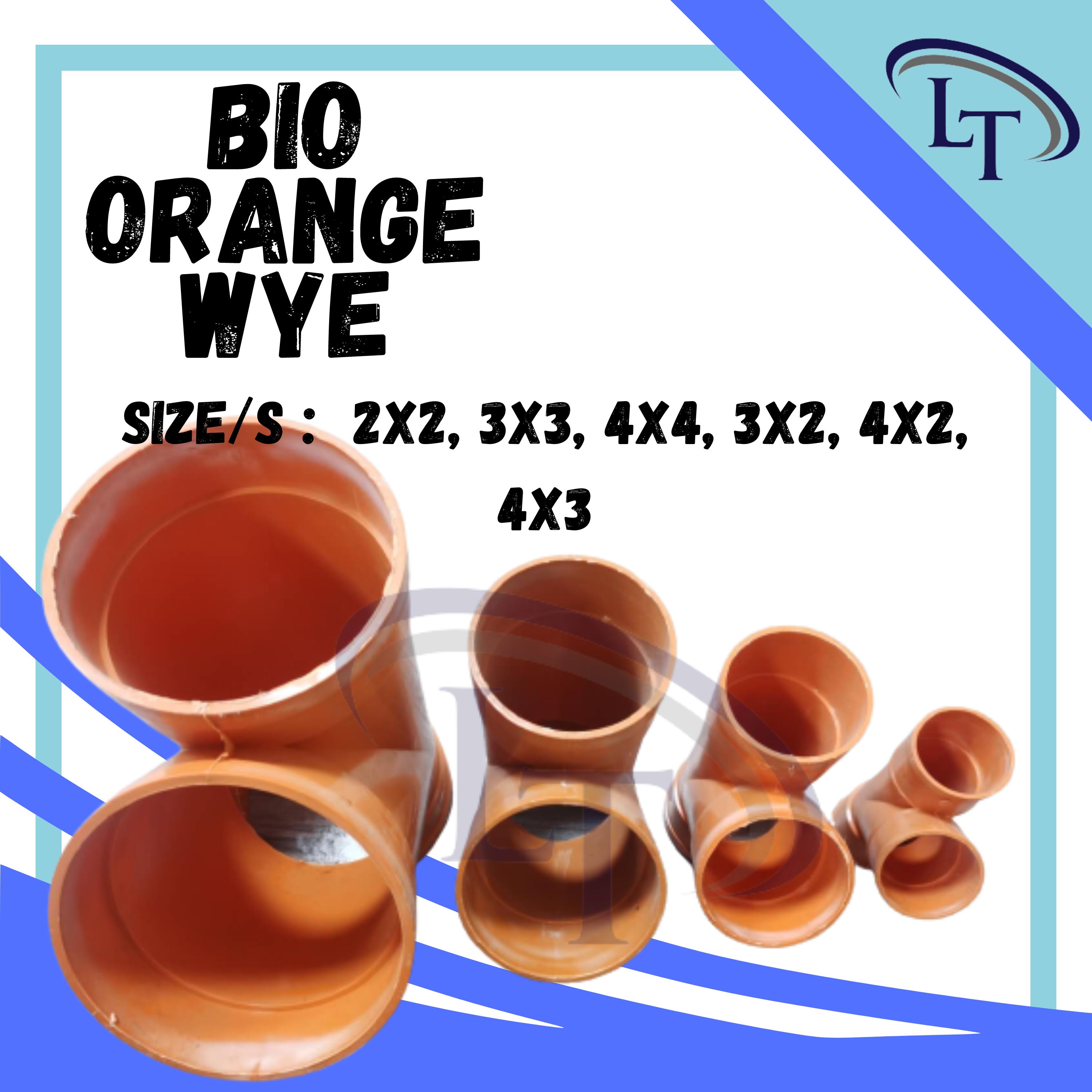 BIO ORANGE WYE FITTINGS FOR WATERLINE/PLUMBING ALL SIZES ARE AVAILABLE