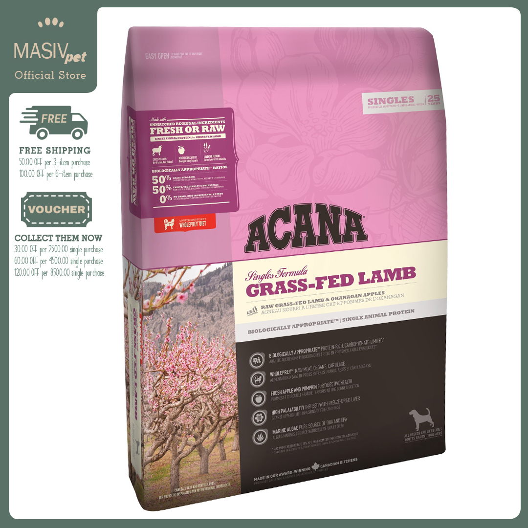 Acana GrassFed Lamb Dog Dry Food 17Kg All Life Stages Canine