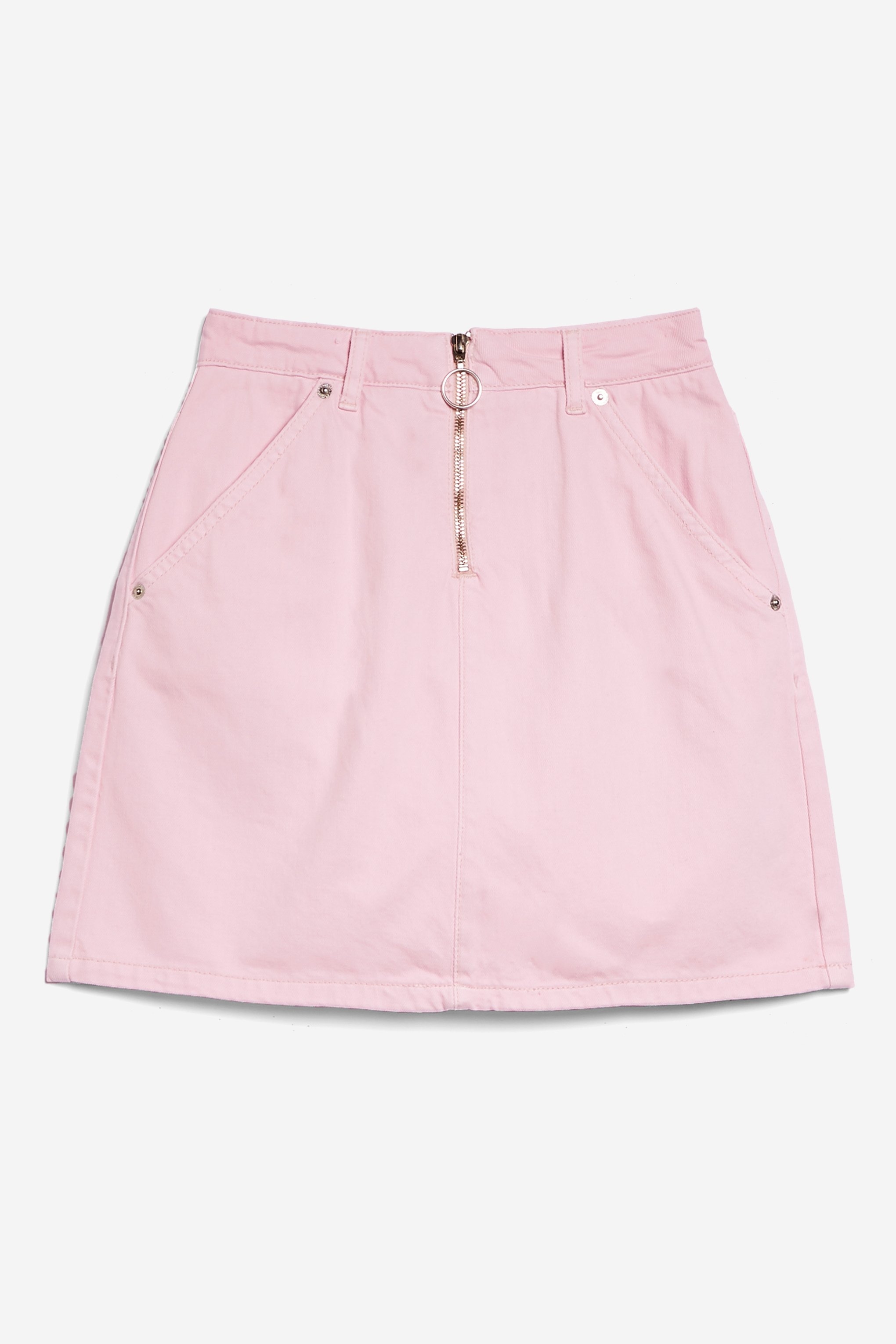 topshop pink denim skirt