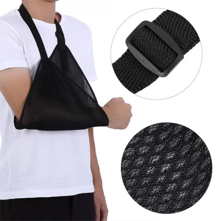Adjustable Breathable Mesh Arm Sling Elbow Brace Support Shoulder Immobilizer Black Intl Lazada Singapore